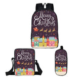 Christmas Three-piece Backpack Creative Polyester Comfortable Burden Reduction