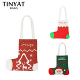 Christmas Tote Bags Canvas Reusable Grocery Bags Large