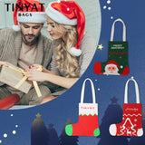 Christmas Tote Bags Canvas Reusable Grocery Bags Large