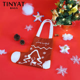 Christmas Tote Bags Canvas Reusable Grocery Bags Large