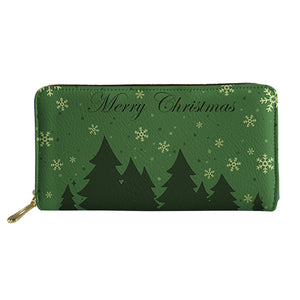 Personalized Christmas Tree Long Wallet with Zipper