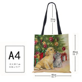 Christmas Tree Harajuku Canvas Shopper Bag Dog Women Reusable Shoulder Bag