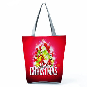 Christmas Tree Women Gift Handbags All-Match Christmas Girl Tote Eco Reusable Sh