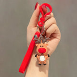 Christmas Keychain Cartoon School Bag Pendant Silicone Keychain