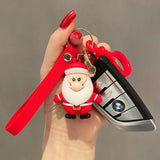 Christmas Keychain Cartoon School Bag Pendant Silicone Keychain