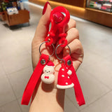 Christmas Keychain Cartoon School Bag Pendant Silicone Keychain