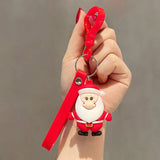 Christmas Keychain Cartoon School Bag Pendant Silicone Keychain