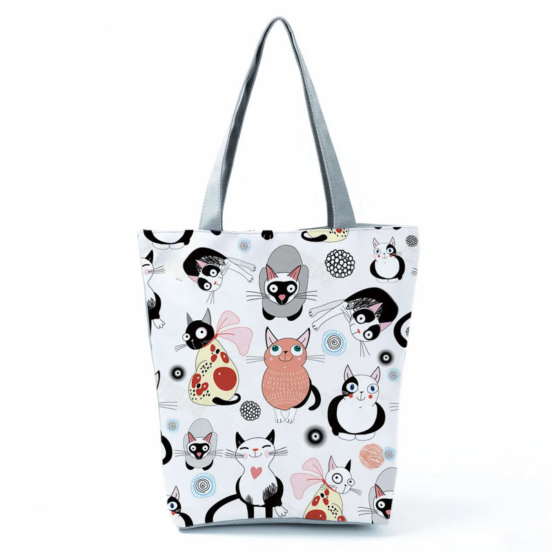 Chubby Cat Printed Handbags Lovely Women's Bag Animal Pretty Shoulder Bag
