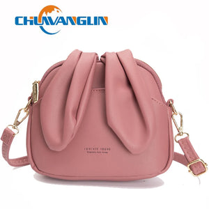 Chuwanglin Rabbit Crossbody Bag Soft Leather Ladies Messenger Shoulder Bags