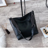 Chuwanglin Rivet Totes Shoulder Handbag Women PU Leather Chain Crossbody Bag