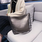 Chuwanglin Rivet Totes Shoulder Handbag Women PU Leather Chain Crossbody Bag