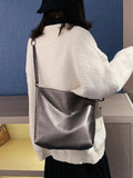 Chuwanglin Rivet Totes Shoulder Handbag Women PU Leather Chain Crossbody Bag