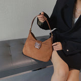 Chuwanglin Matte Suede Women Handbags Retro Shoulder Totes Bags