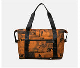 Chuwanglin Newspaper Printing Shoulder Bag Folding Travel Handbag