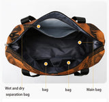 Chuwanglin Newspaper Printing Shoulder Bag Folding Travel Handbag