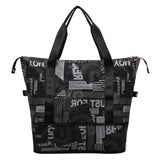 Chuwanglin Newspaper Printing Shoulder Bag Folding Travel Handbag