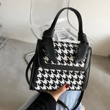 Chuwanglin Plaid Crossbody Handbag Totes Women Casual Leather Shoulder Purse