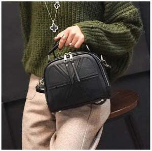 Chuwanglin Shoulder Bag PU Leather Handbag Lady Boston Hairball Messenger Bags