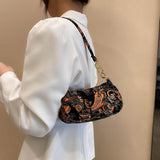 Vintage Embroidery Chain Small Top-handle Bag Ladies Handbags