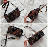 Vintage Embroidery Chain Small Top-handle Bag Ladies Handbags