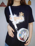 Circle Shape Laser Hologram Sympony See Through Waterproof Carry Bags