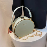 Circular Shoulder Bag for Women Small Flap Handbag