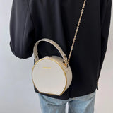 Circular Shoulder Bag for Women Small Flap Handbag