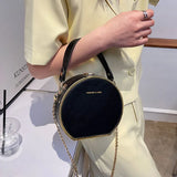 Circular Shoulder Bag for Women Small Flap Handbag