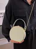 Circular Shoulder Bag for Women Small Flap Handbag