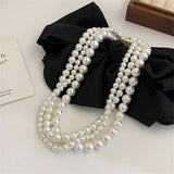 Glass Pearl Necklace European American Style