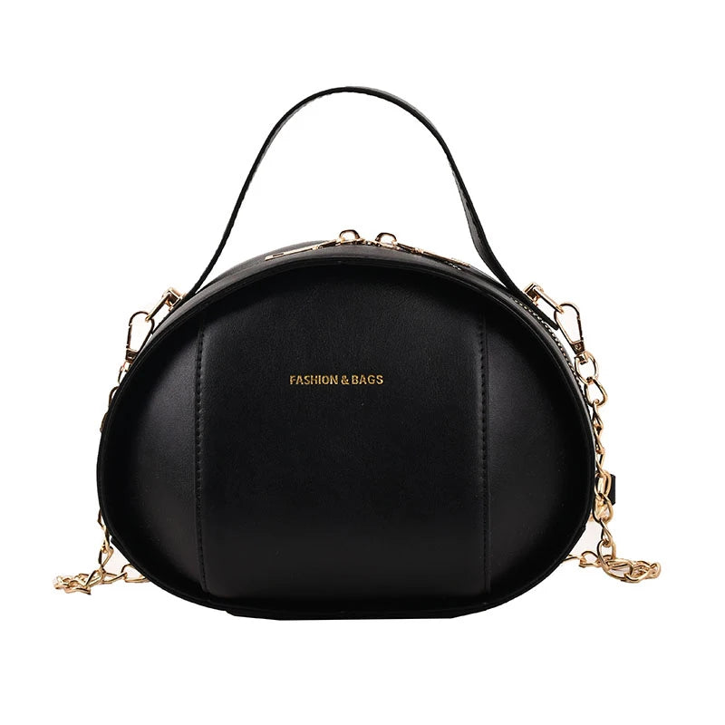 Spring Retro Circular PU Leather Shoulder Bag for Women