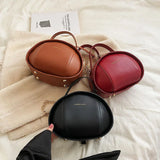 Spring Retro Circular PU Leather Shoulder Bag for Women