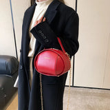 Spring Retro Circular PU Leather Shoulder Bag for Women