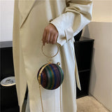 Metal Sliver Round Ball Evening Bag for Wedding Clutch Purse