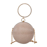 Metal Sliver Round Ball Evening Bag for Wedding Clutch Purse