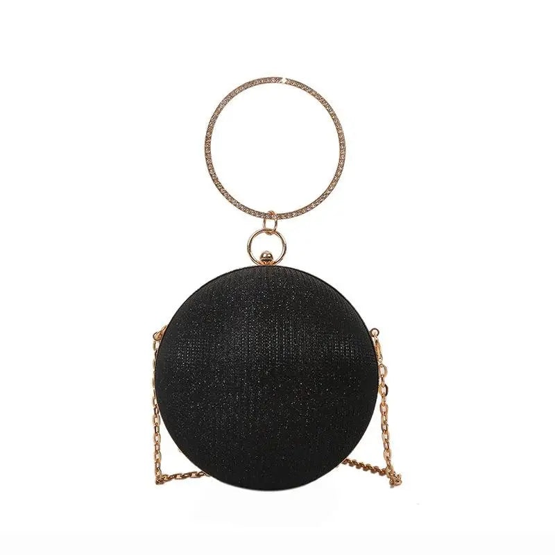 Metal Sliver Round Ball Evening Bag for Wedding Clutch Purse