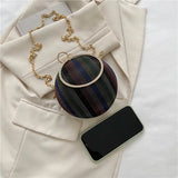 Metal Sliver Round Ball Evening Bag for Wedding Clutch Purse