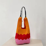 Clash Plaid Twill Shoulder Bag Wool Large Capacity Retro Tote Handbag