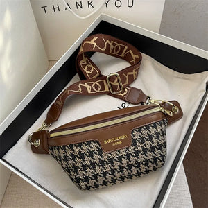 Classic Birds Pattern Woolly Women Bag Chest Bags