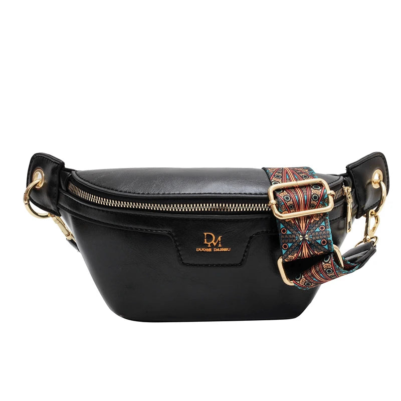Birds Pattern Woolly Women Chest Bag Outdoor Casual