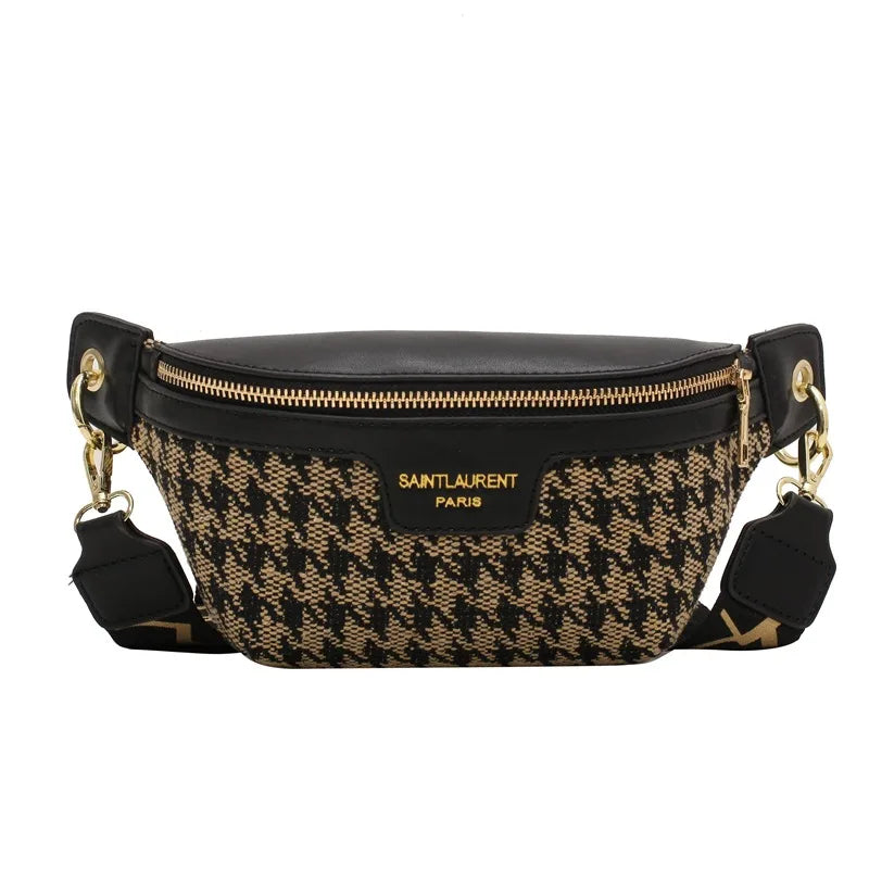 Classic Birds Pattern Woolly Women Bag Chest Bags