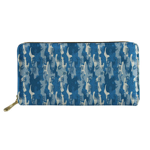 Classic Camo Print Long Wallet Zipper Card Clip Bag Unisex