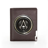 Assassin Skull Leather Wallet Slim Card Holder Money Bag