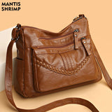 Vintage Crossbody Bag for Women PU Leather Messenger Pack
