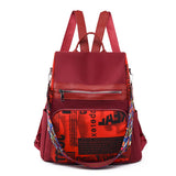 Casual Oxford Women's Backpack Patchwork Print Student Girls School Bags