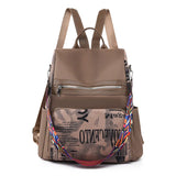 Casual Oxford Women's Backpack Patchwork Print Student Girls School Bags