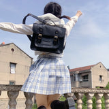 Classic Women's Messenger Bag College Style Girls Tote Shoulder Bags PU Leather