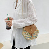 Classic Handbags High Bolsos Women's Shoulder Crossbody Bags Woven Beach Bag