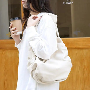 Dumplings Bags Women Shoulder Handbags Purses Knot Pleated Armpit