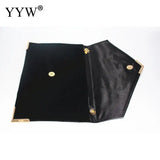 Suede Envelope Clutch Bag with Chain Strap - Women's Shoulder Messenger Purse